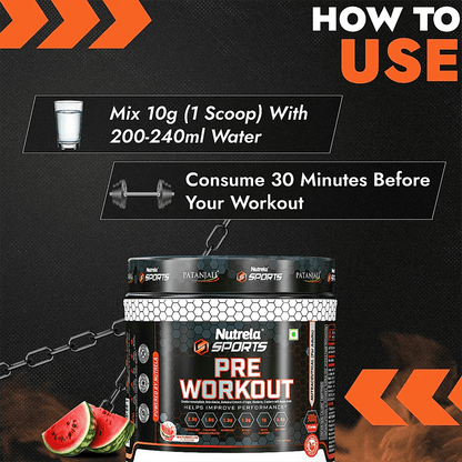 Patanjali Nutrela Sports Pre - Workout-(Watermelon)
