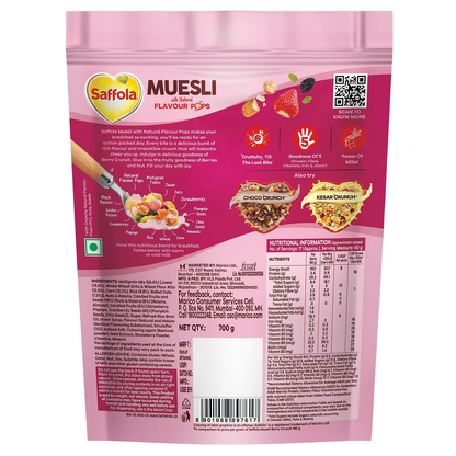 Saffola Muesli Fruit & Nut Berry Crunch with Flavour Pops