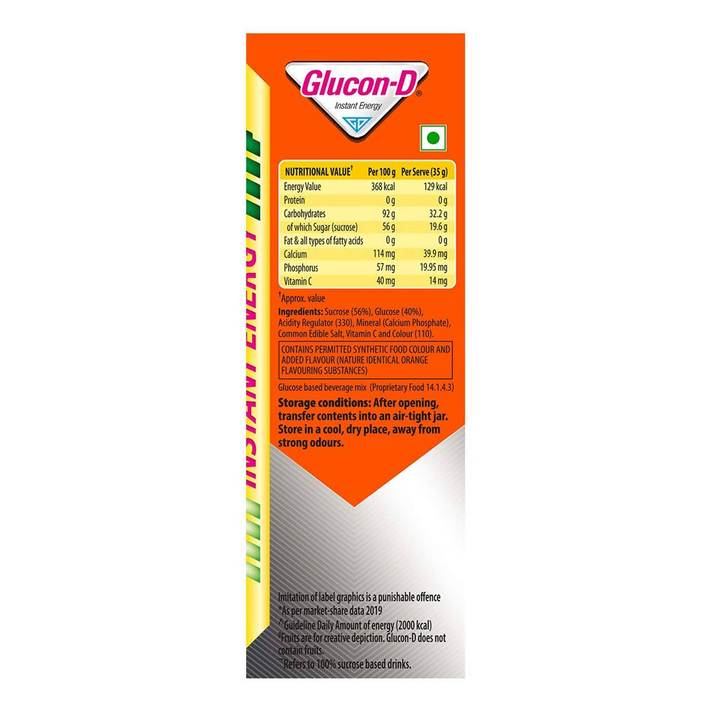 Glucon-D Instant Energy Health Drink - Tangy Orange - Distacart