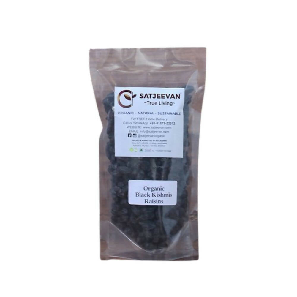 Satjeevan Organic Black Kishmis Raisins - diocart