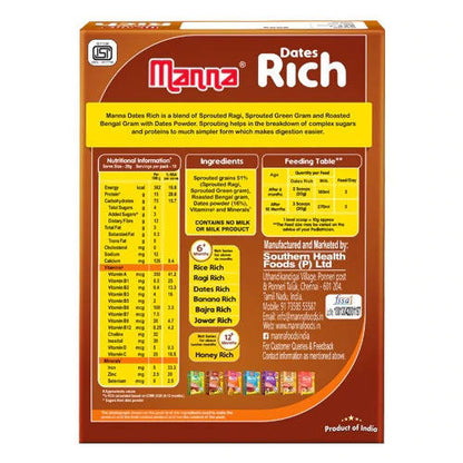 Manna Dates Rich Baby Food With Sprouted Grains & Dates - Distacart