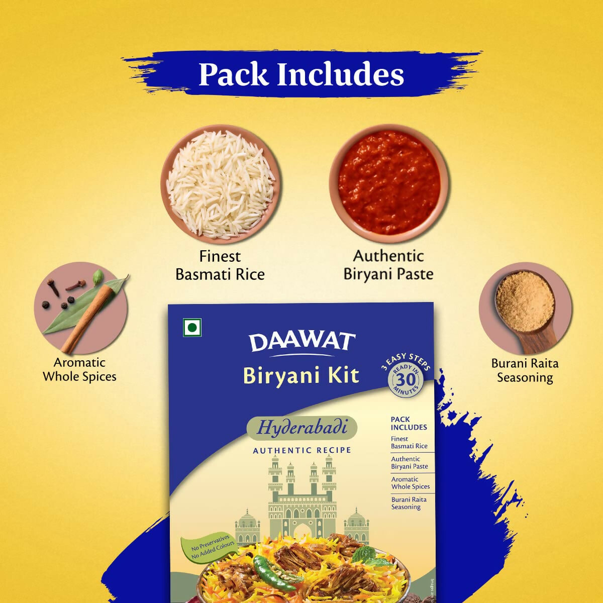 Daawat Biryani Kit Hyderabadi - Authentic Recipe - Distacart