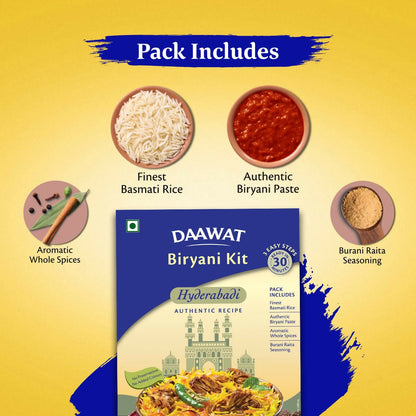 Daawat Biryani Kit Hyderabadi - Authentic Recipe - Distacart