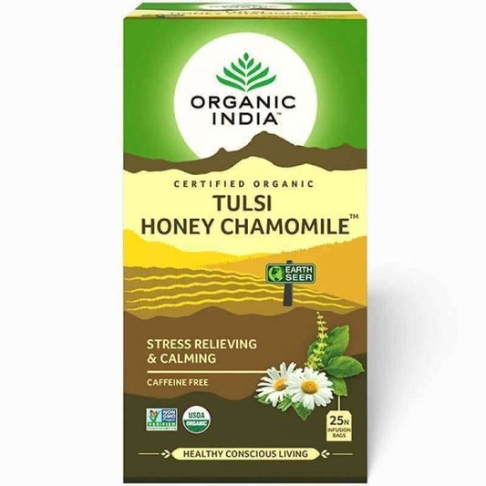 Organic India Tulsi Honey Chamomile 25 Tea Bags - Distacart