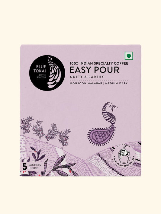Blue Tokai Monsoon Malabar Medium-Dark Roast Easy Pour Sachets - Distacart