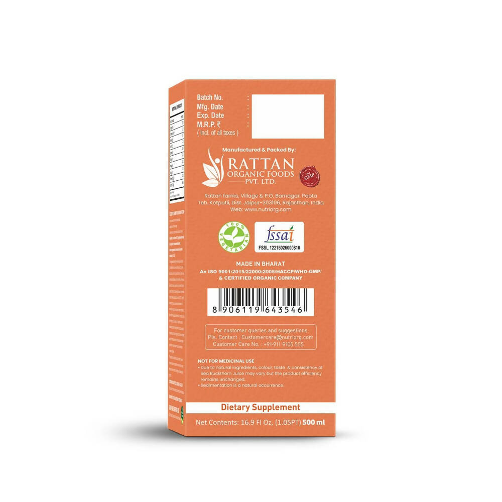Nutriorg Seabuckthorn Juice - Distacart