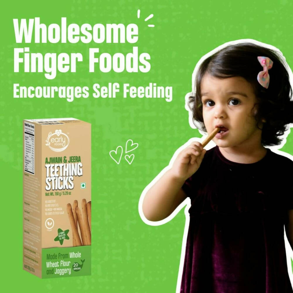 Early Foods Whole Wheat Ajwain Jaggery Teething Sticks - Distacart