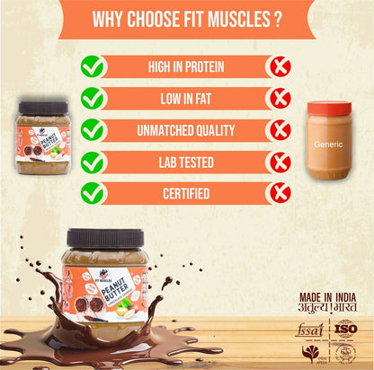 Fit Muscles Original Classic Peanut Butter Crunchy - with Rich Protein