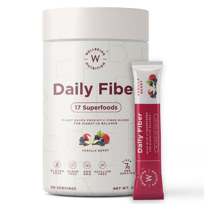Wellbeing Nutrition Daily Fiber Powder-Vanilla Berry Flavor - Distacart