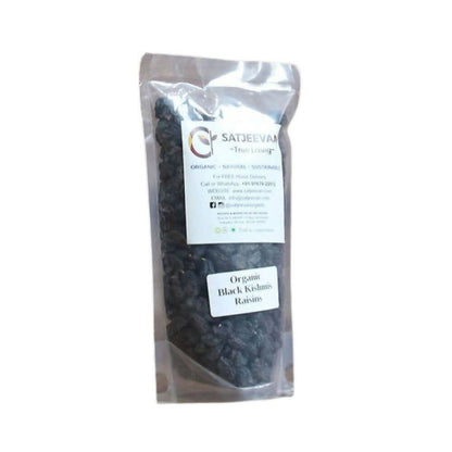 Satjeevan Organic Black Kishmis Raisins - diocart