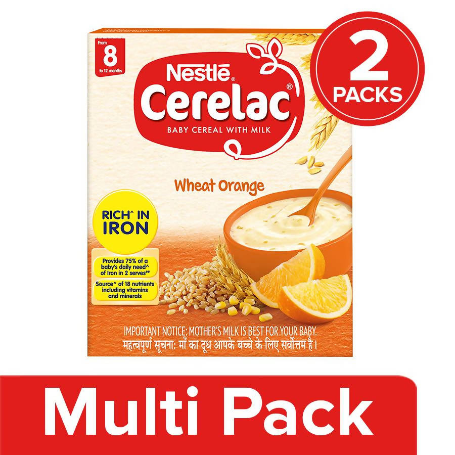 Nestle Cerelac Baby Cereal with Milk, Wheat Orange From 8 To 24 Months